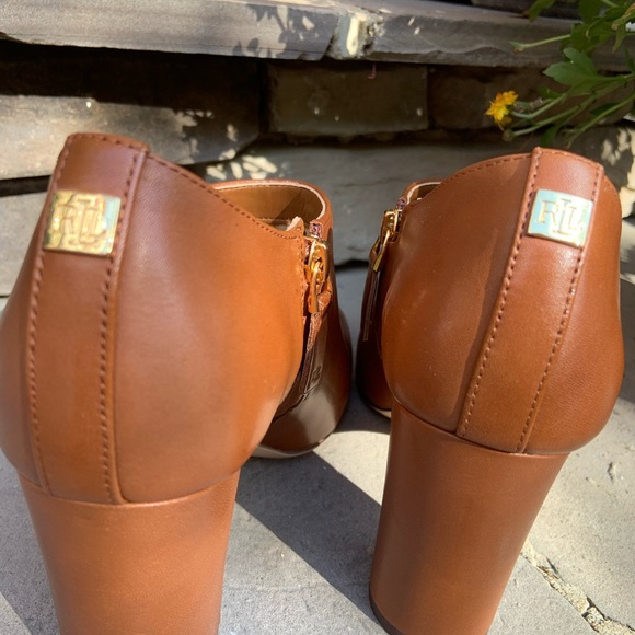 Ralph Lauren Tan Leather Heeled Boots - Picture 4 of 6